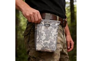 1 Pcs Outdoor Tactical Storage Pouch Drawstring Utility Bag with Belt Mount for Slingshot Gear Camping Hiking Travel