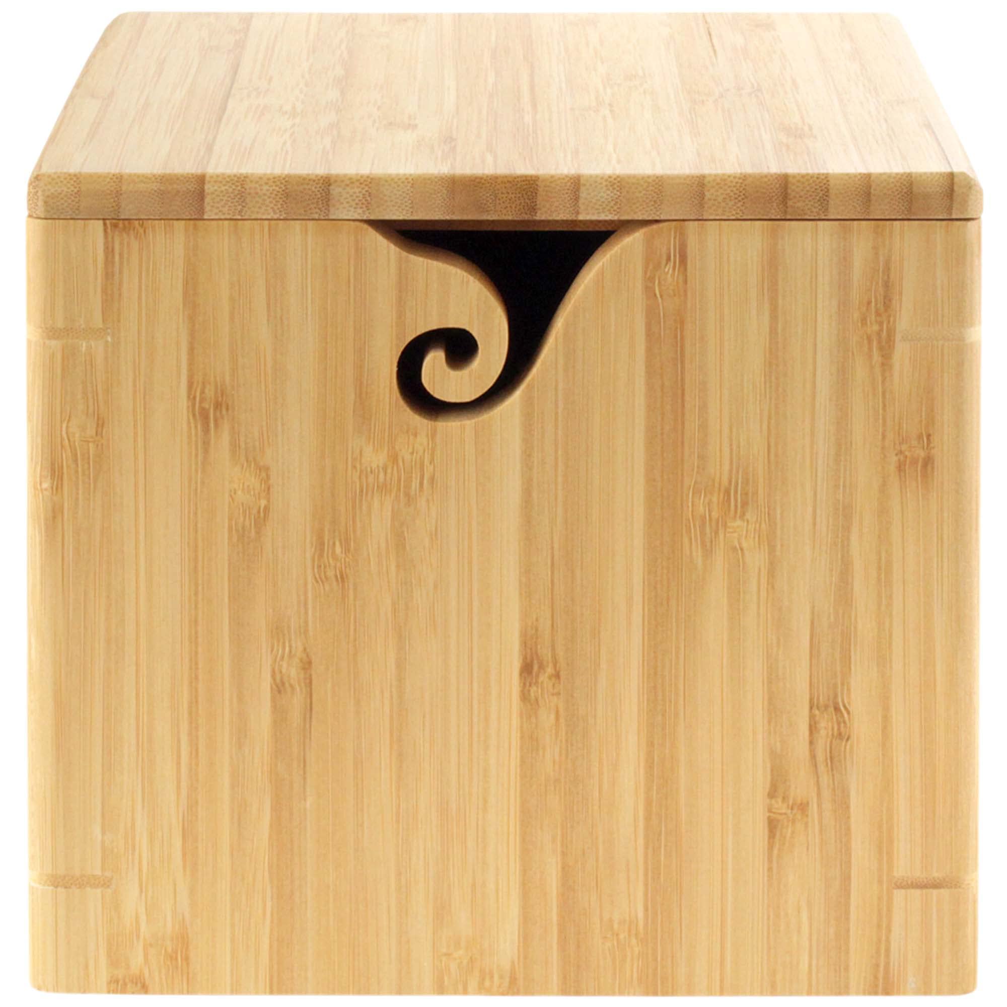 JubileeYarn Bamboo Yarn Bowl with Removable Lid - Holder Knitting Crochet Accessories - Extra Large Carbonized Brown - 1 Box