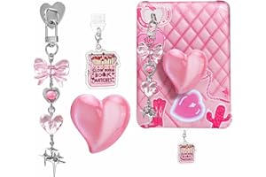 ANKUAITIAN Books Theme Charms Set for Kindle,Including Dust Plug Charm Type C/USB C,Heart Grip Holder, Bow Keychain Accessories,Compatible for Kindle Paperwhite 11th 12th Generation (Pink)