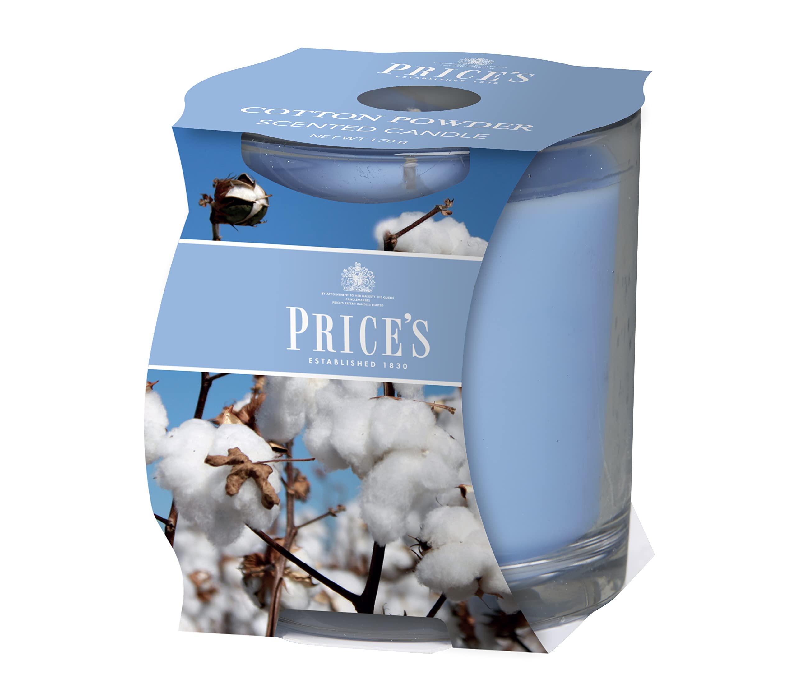 Price's - Cotton Powder Jar Candle - Fresh, Delightful, Quality Fragrance - Long Lasting Scent - Up to 45 Hour Burn Time