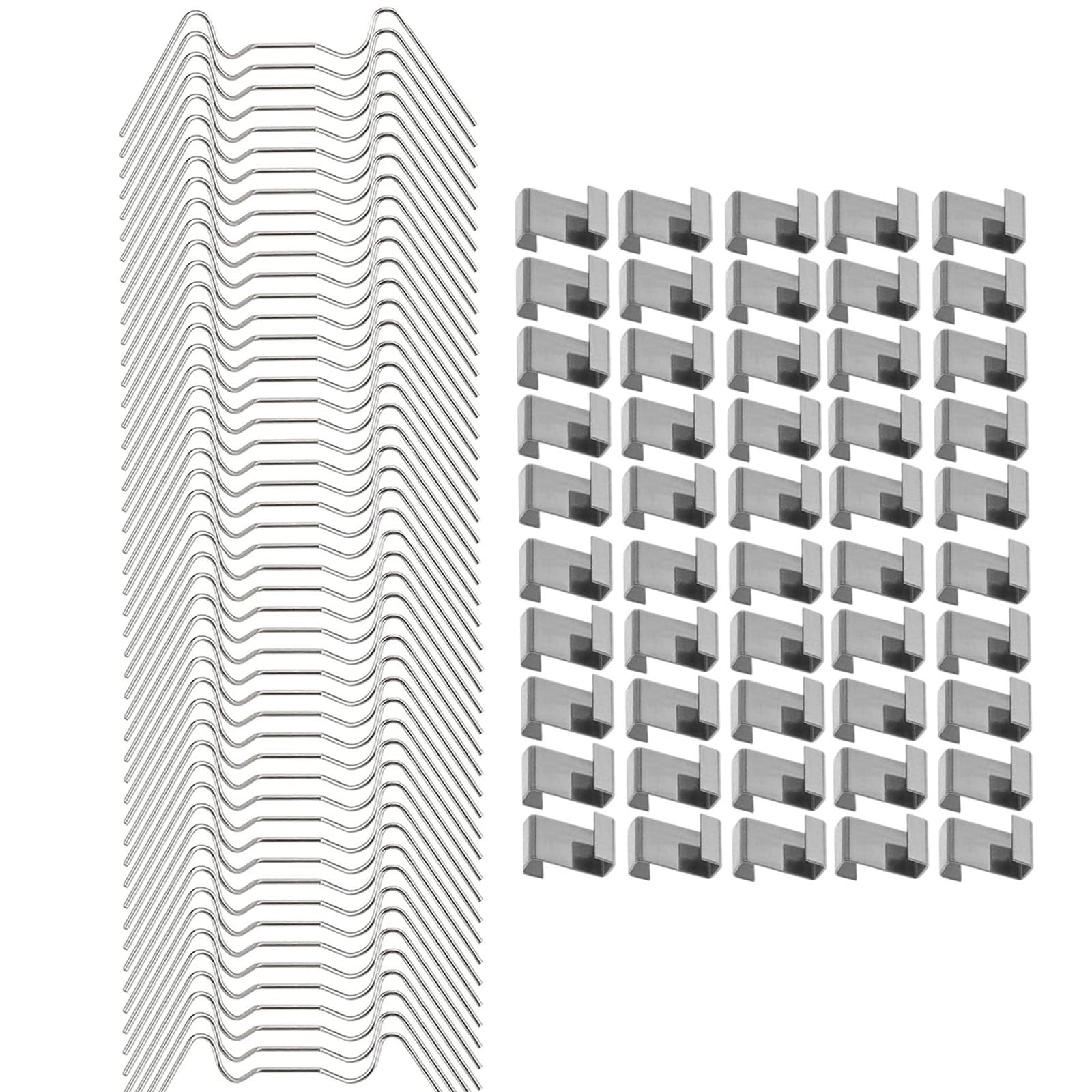 100pcs Glass Support Clips for Greenhouse - Polycarbonate Glazing Z and W Retaining Spring Window Clips