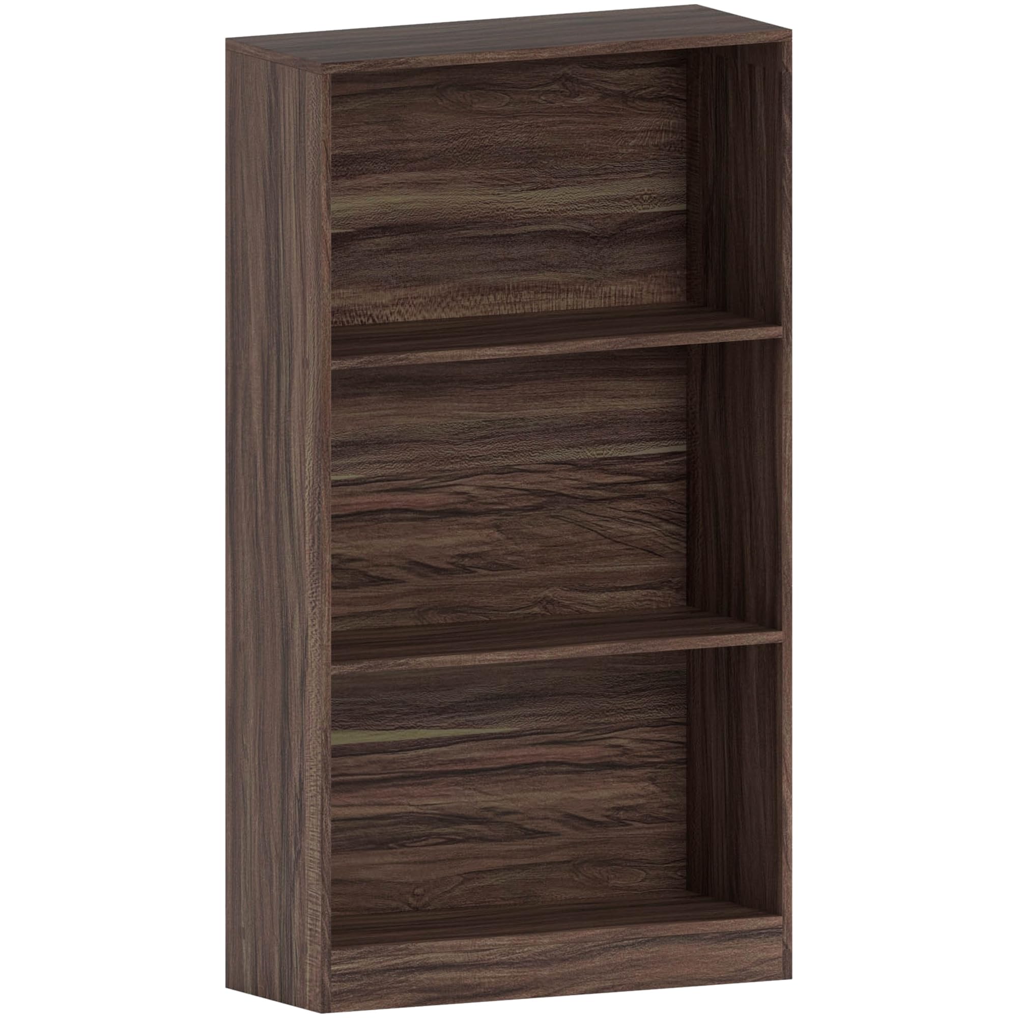 Vida Designs Cambridge 3 Tier Medium Bookcase, Walnut Wooden Shelving Display Storage Unit Office Living Room Furniture โ image 1