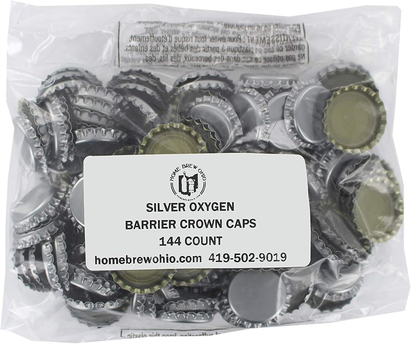 Silver Oxygen Barrier Crown Caps 144 Count (Limited Edition)
