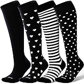 LEVSOX Viscose Made from Bamboo Compression Socks for Pregnant Women 20-30 mmHg Knee High Cute Mens Supports Socks for Travel