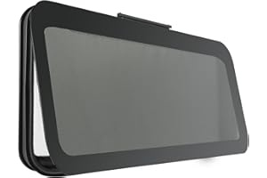 OUTPRIZE Frameless RV Window, 24" W x 15" H Tinted RV Window with Net Screen and Trim Ring, Suitable for 1-1/2" or 1-7/8" Walls, DOT Approved