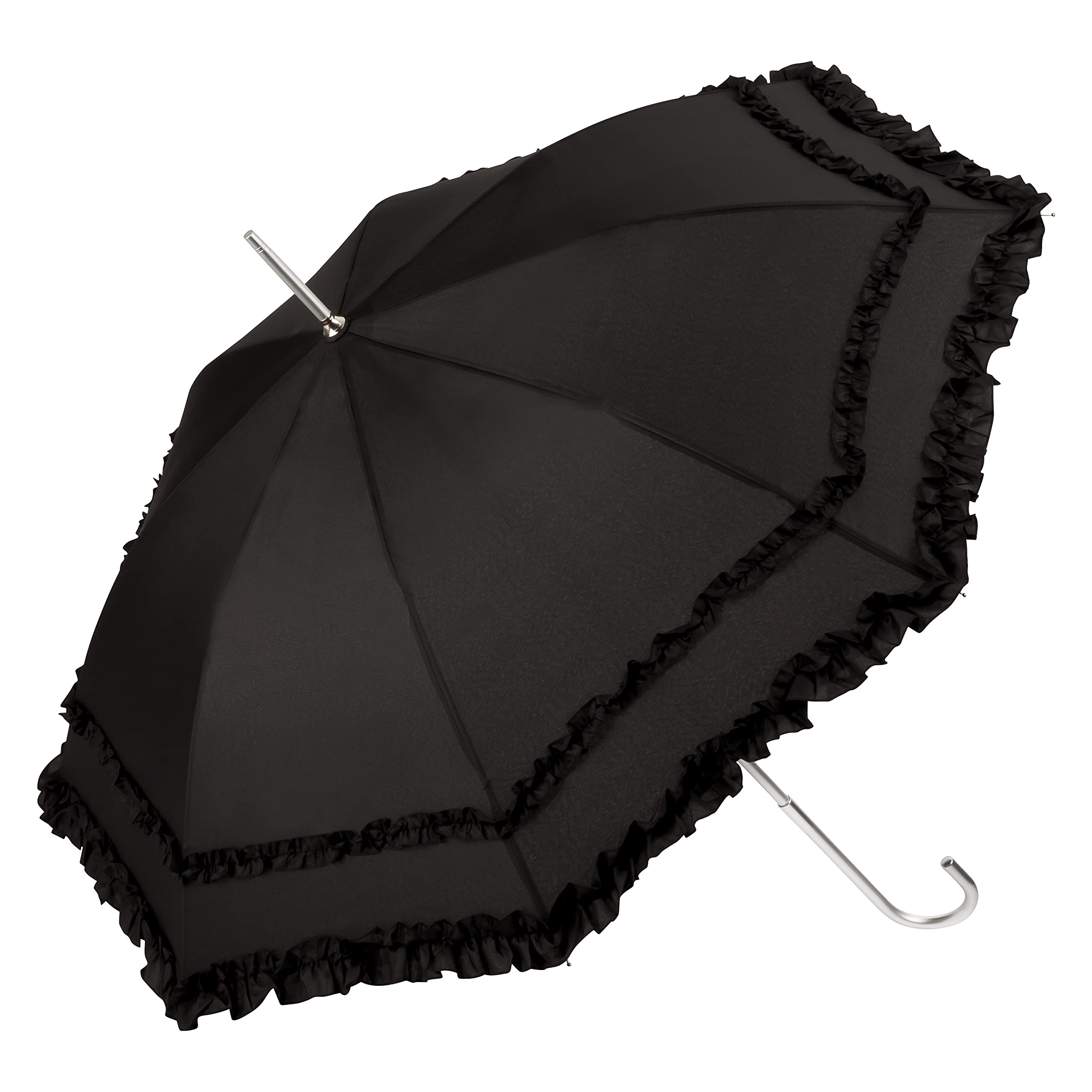 VON LILIENFELD umbrella parasol bridal umbrella wedding costume traditional costume open-automatic Mary black