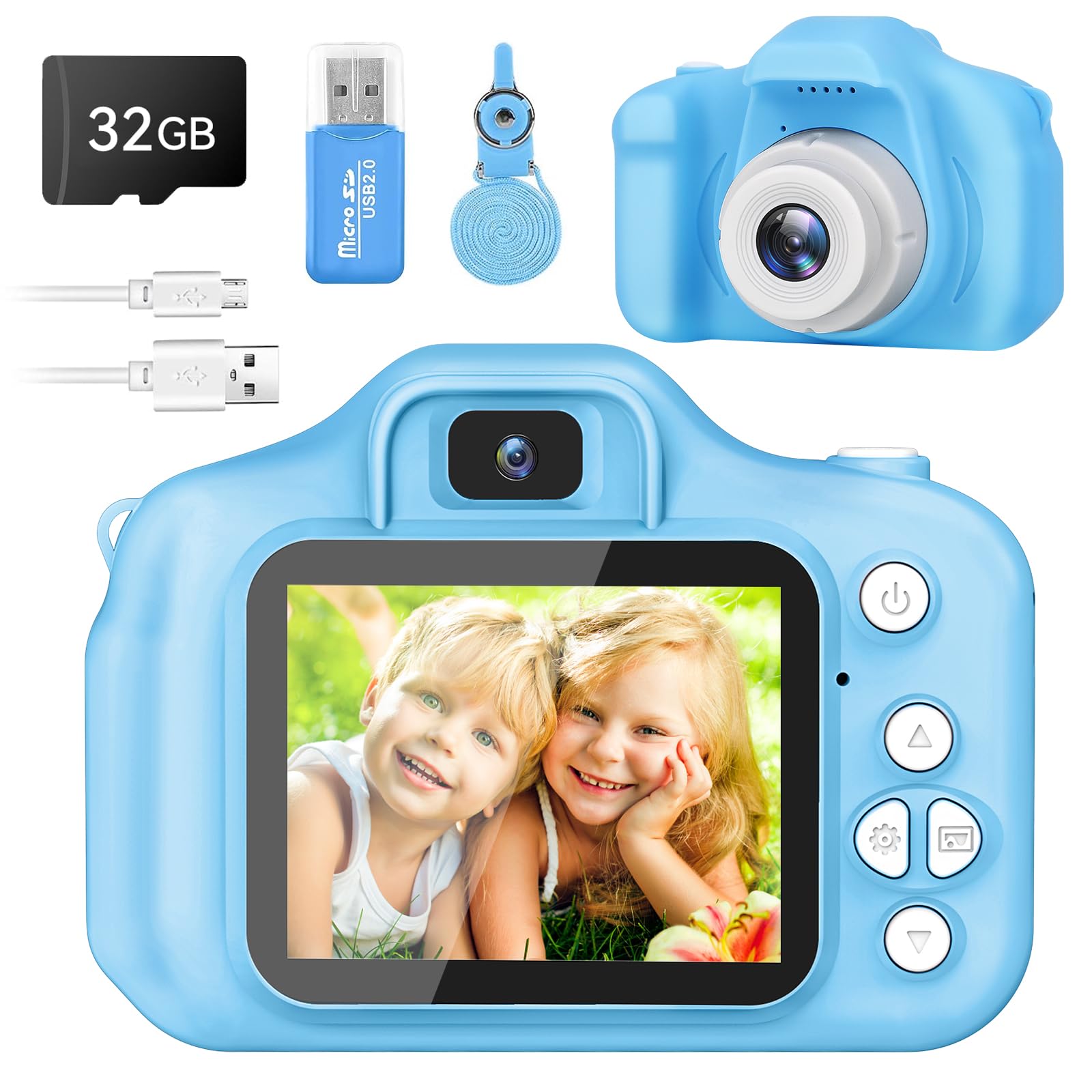 Photo 1 of Kids Camera for Boys and Girls, GPOSY Digital Camera for Kids, Toddler Camera Christmas Birthday Toy Gifts for Kids Age 3 4 5 6 7 8 9 10 with 32GB SD Card, Video Recorder 1080P HD(pink)