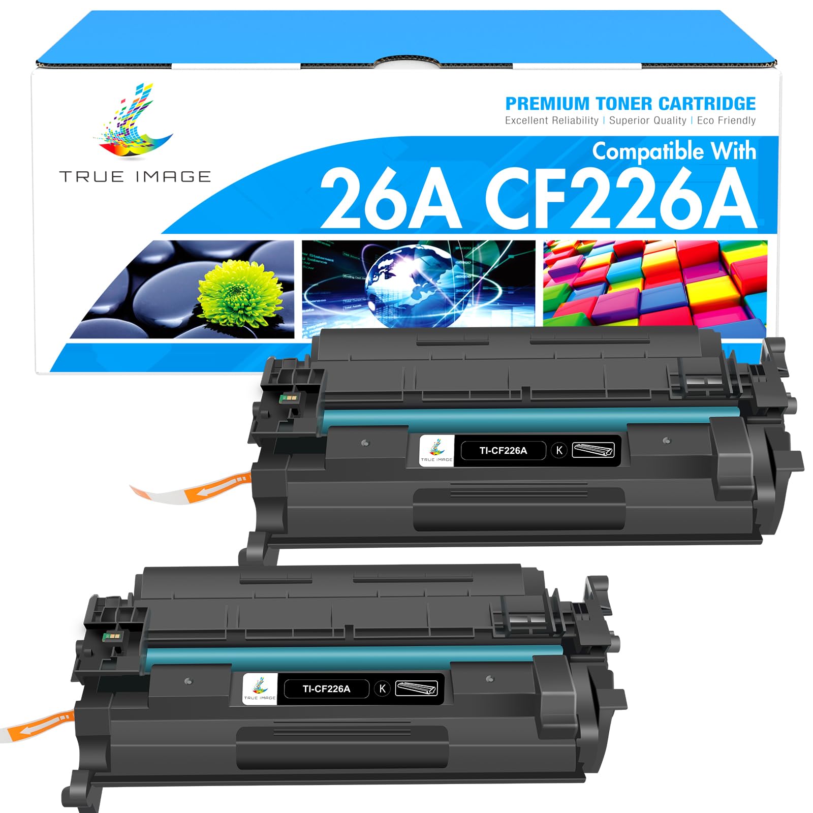 TRUE IMAGE Compatible Toner Cartridge Replacement for HP 26A CF226A 26X CF226X LaserJet Pro MFP M402dn M402n M426dw M426fdw M426fdn M402dw M402d (Black, 2-Pack)