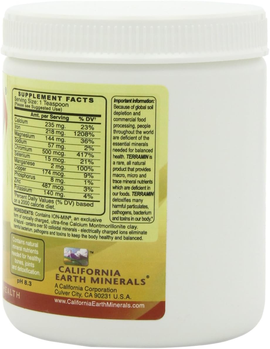 Ion Charged Terramin Mega-Mineral Supplement & Internal Detoxifier/Cleanser, 1-Pound Powder Jar: Health & Personal Care