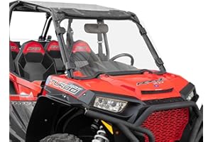 SuperATV Heavy Duty Full Windshield for 2014-2018 Polaris RZR XP 1000 / XP 4 1000 | 1/4" Thick Clear Scratch Resistant Polycarbonate | Preinstalled Bulb Seal | USA Made