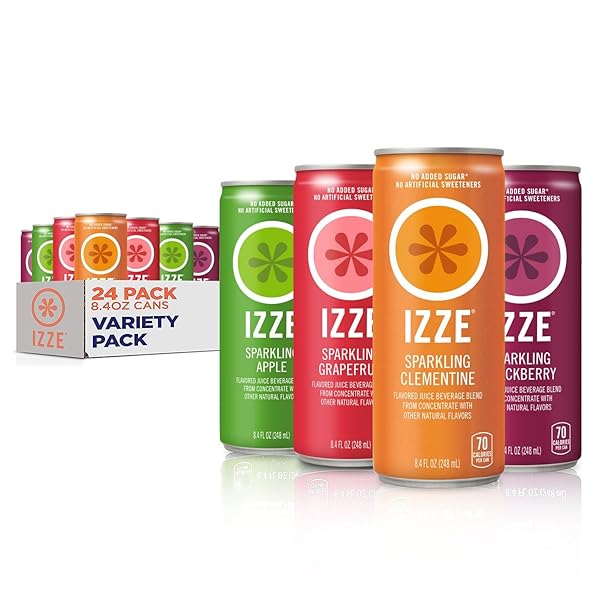 IZZE SPARKLING JUICE, 4 FLAVOR VARIETY PACK, 8.4...