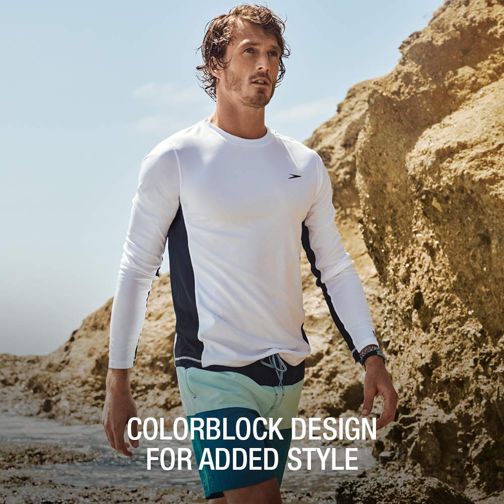 Speedo Men's Uv Swim Shirt Long Sleeve Longview Tee Beachwear Central