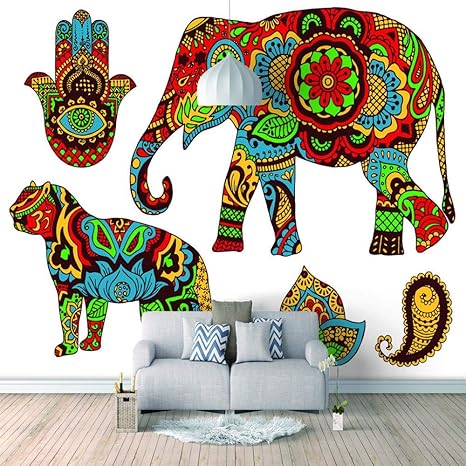 Amazon Co Jp 壁画壁紙 カラフルな動物 3d巨大な壁紙 ファッション Diy 不織布壁紙壁画hd印刷アートカスタマイズ可能なサイズのリビングルーム 寝室 の家の装飾 0x140cm 78x55inch ホーム キッチン