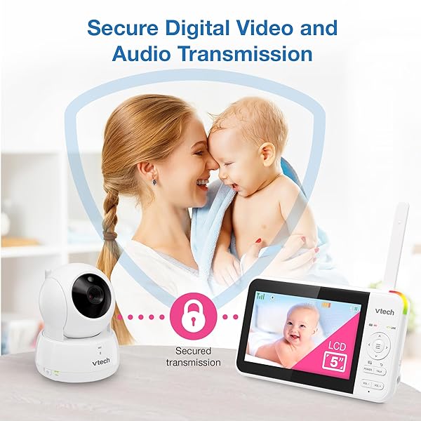 VTECH VM924 REMOTE PAN-TILT-ZOOM VIDEO BABY MONITOR, 5″ LCD SCREEN, UP TO 17 HRS VIDEO STREAMING, NIGHT VISION, UP TO 1000FT RANGE, SOOTHING SOUNDS, 2-WAY TALK, TEMPERATURE SENSOR,SECURED TRANSMISSION