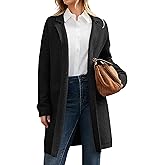 GRACE KARIN Women Long Sweater Blazers, 2025 Open Front Knit Cardigan, Dressy Soft Lapel Jacket with Pockets