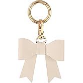 Rimvoe Small Leather Bow Keychain Charm for Handbag Purse Bag