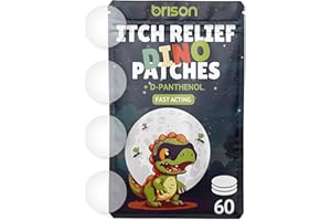 BRISON Itch Relief Patches for Bites & Stings - 60 Counts - Anti Itch Stickers Natural D-Panthenol Formula Indoor Natural Camping Essentials for Kids Adults