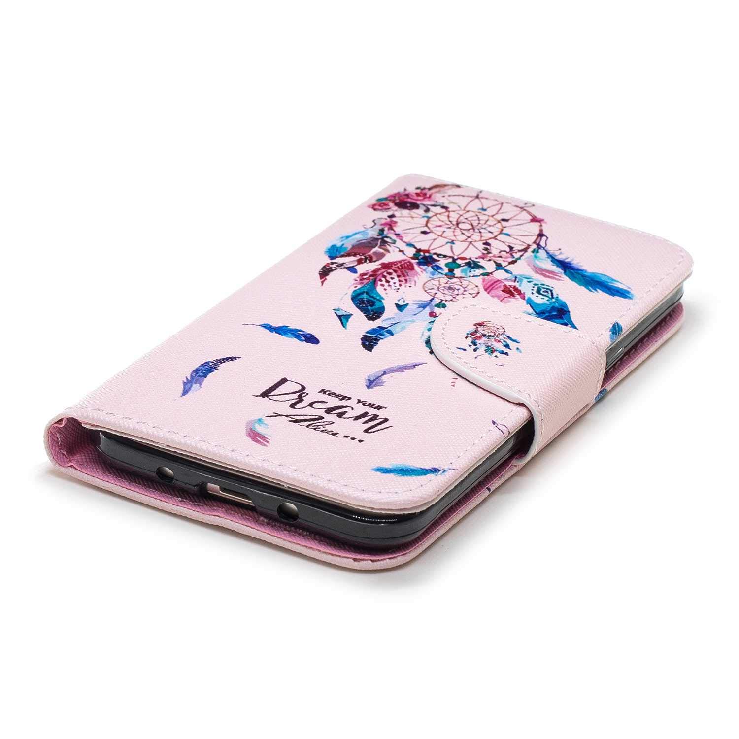 Dendico Galaxy J3 16 Case Colourful Leaf Flip Wallet Leather Case Slim Book Cover For Samsung Galaxy J3 16 Magnetic Stand Protective Shockproof Case With Card Holder Storage Benches Garden Outdoors