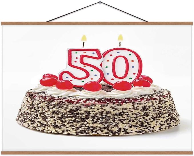 50th Birthday Decorations Clips, Cream Cake with