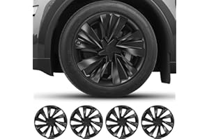 Abystar Hubcaps for Tesla Model Y Juniper 2026, 19 Inch Matte Black Wheel Covers with Center Caps, Cross-Spoke Design Rim Protectors, Easy Clip-On Installation, for Model Y Juniper Accessories