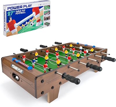 Power Play Table Top Football Game 64cm Wooden Portable 9-a-side