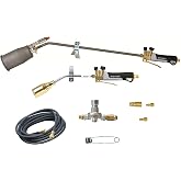 Sievert Industries TI4471 Torch Kit | All-in-One 32" Piezo Ignition Handle, Neck Tube &amp; Bell, Adjustable 27-60 PSI Regulator, 25 ft UL-Listed Hose, TI4471