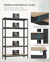 SONGMICS 5-Tier Heavy-Duty Shelving Units Set of 2 60 x 120 x 200 cm Black view 4