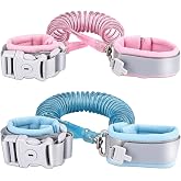 Socub Anti Lost Wrist Link with Key Lock for Kids, 6.56ft, 2 Pack | Breathable Toddler Leash Wrist for Kids Child Safety, Pink and Blue