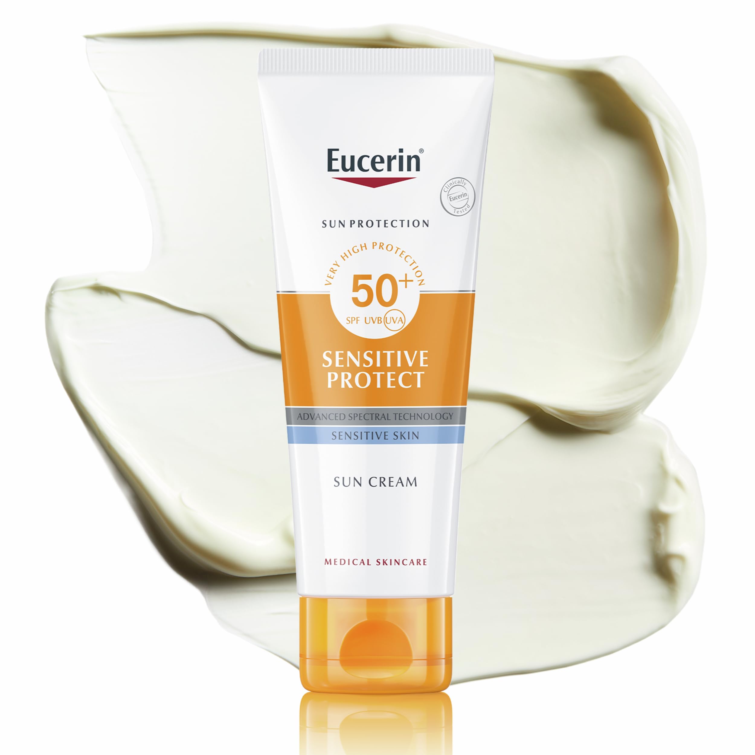 Eucerin Sensitive Protect Face Sun Cream SPF 50+ 50ml, Sun Protection Face Cream for Dry and Sensitive Skin, High UVA/UVB Defence, Water-Resistant Sunscreen with Glycyrrhetinic Acid