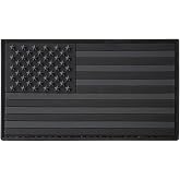 All Black ACU Dark Subdued USA American Flag Morale PVC Rubber Fastener Patch