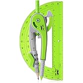 Mr. Pen- Geometry Compass and Protractor Set, 6 Inch Compass | 6 Inch Protractor, Drawing Tool for School, Clear Plastic, Easy Grip, Precision Design for Math, Art, Drafting, Architecture