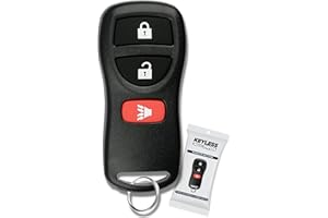 KeylessPros 3-Button Replacement Keyless Entry Remote Key Fob, Compatible with Nissan Armada Pathfinder Frontier Murano Titan Quest Xterra Sentra Versa, Infiniti FX35 FX45 QX4, KBRASTU15