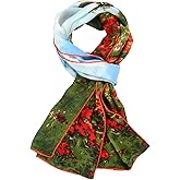 Salutto Women 100% Silk Scarves Van Gogh Painted Scarf