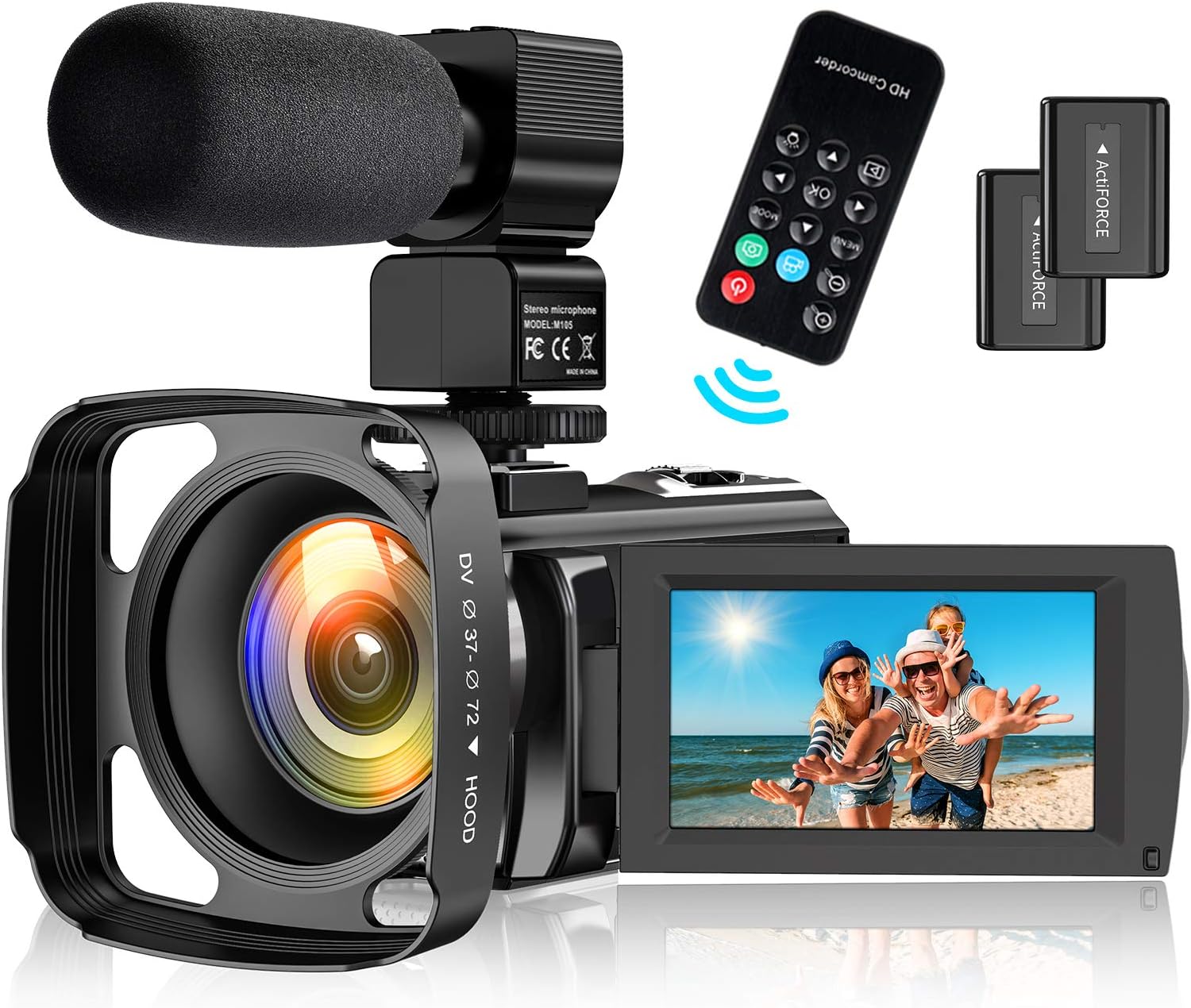 Amazon Com Video Camera Camcorder For Youtube Fhd 1080p 30fps 24mp Digital Vlogging Camera 16x Digital Zoom 3 0 Inch 270 Rotation Screen Video Recorder With Lens Hood Microphone Remote Control 2 Batteries Electronics