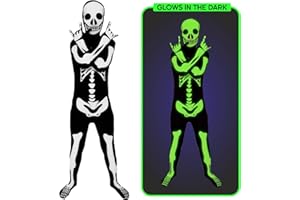 Morphsuits Skeleton Costume Kids, Glow In The Dark Skeleton Costume, Halloween Costumes for Kids, Boys Halloween Costume