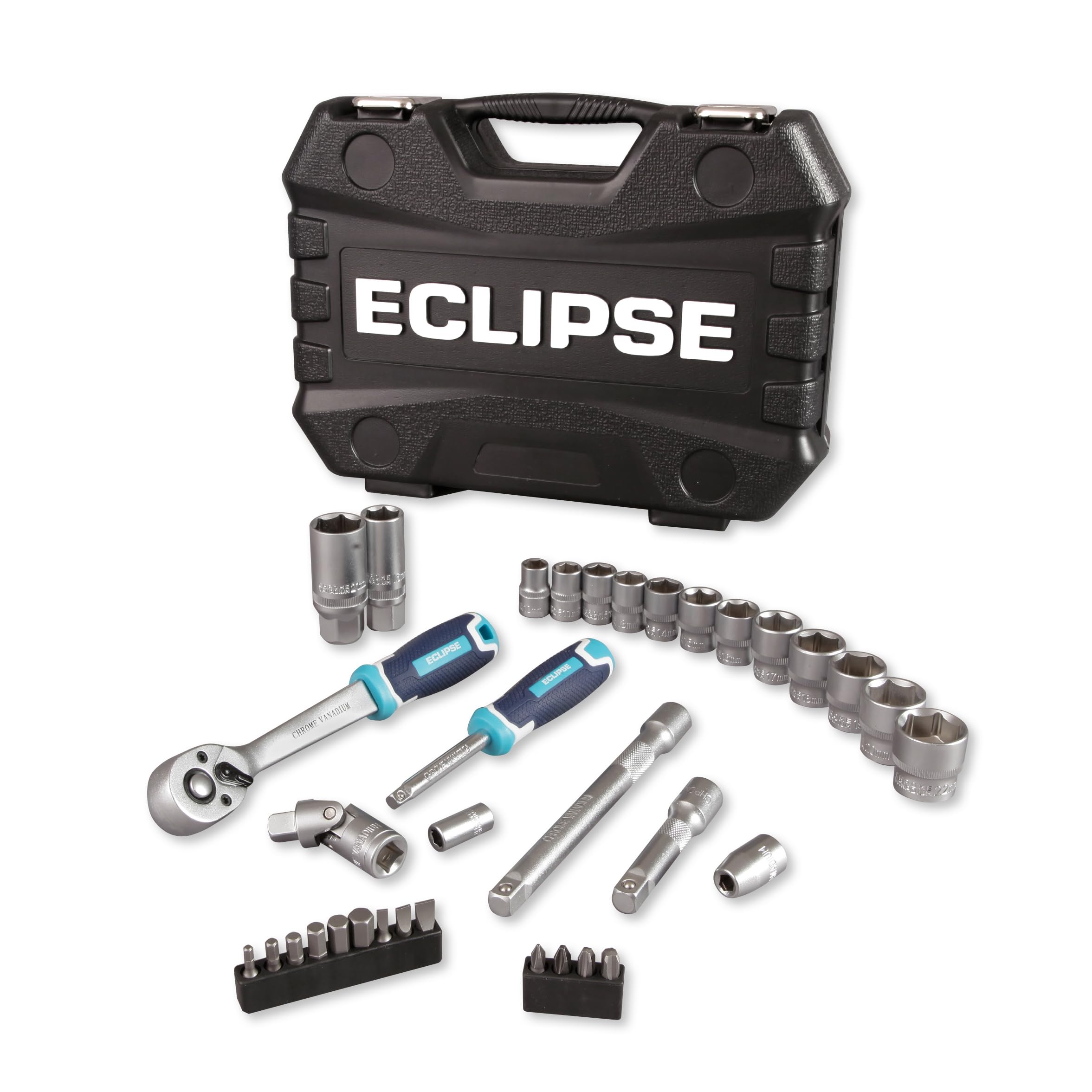 Eclipse Professional Tools ESS34PS ¼” & ⅜” 34 Piece Square Drive Socket Set (Metric) — image 1