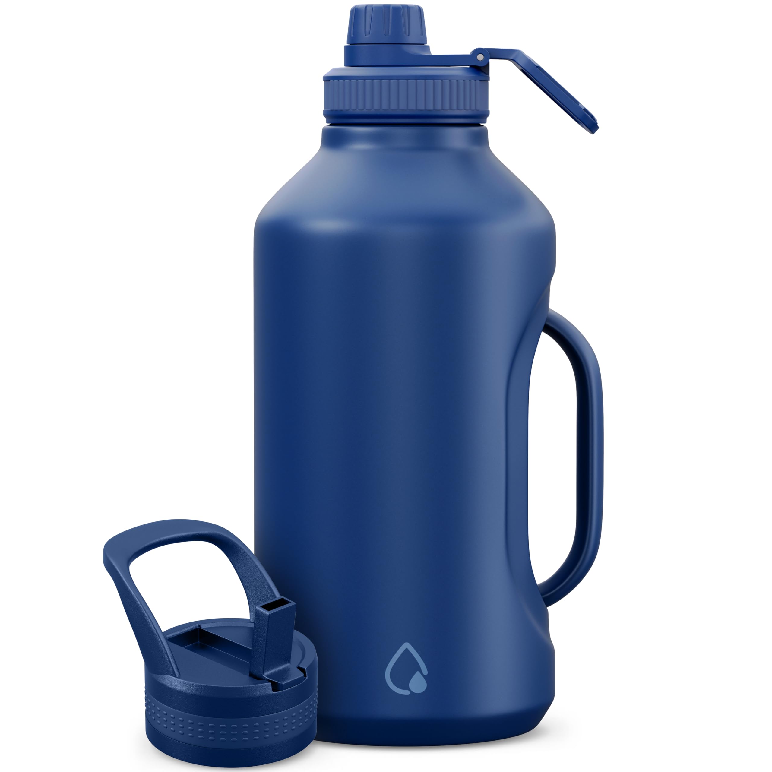 Photo 1 of AQUAFIT Insulated Water Bottle 64 oz with Handle - Straw and Chug Lid - Stainless Steel Water Bottles - 64 oz Water Bottle - 64oz Insulated Water Bottle with Straw (64 Ounces, Nightfall Blue)
