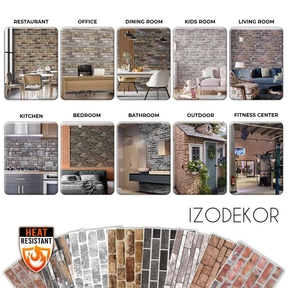 Mua IZODEKOR 3D Wall Panels Brick Effect - Cladding, Stone Look ...