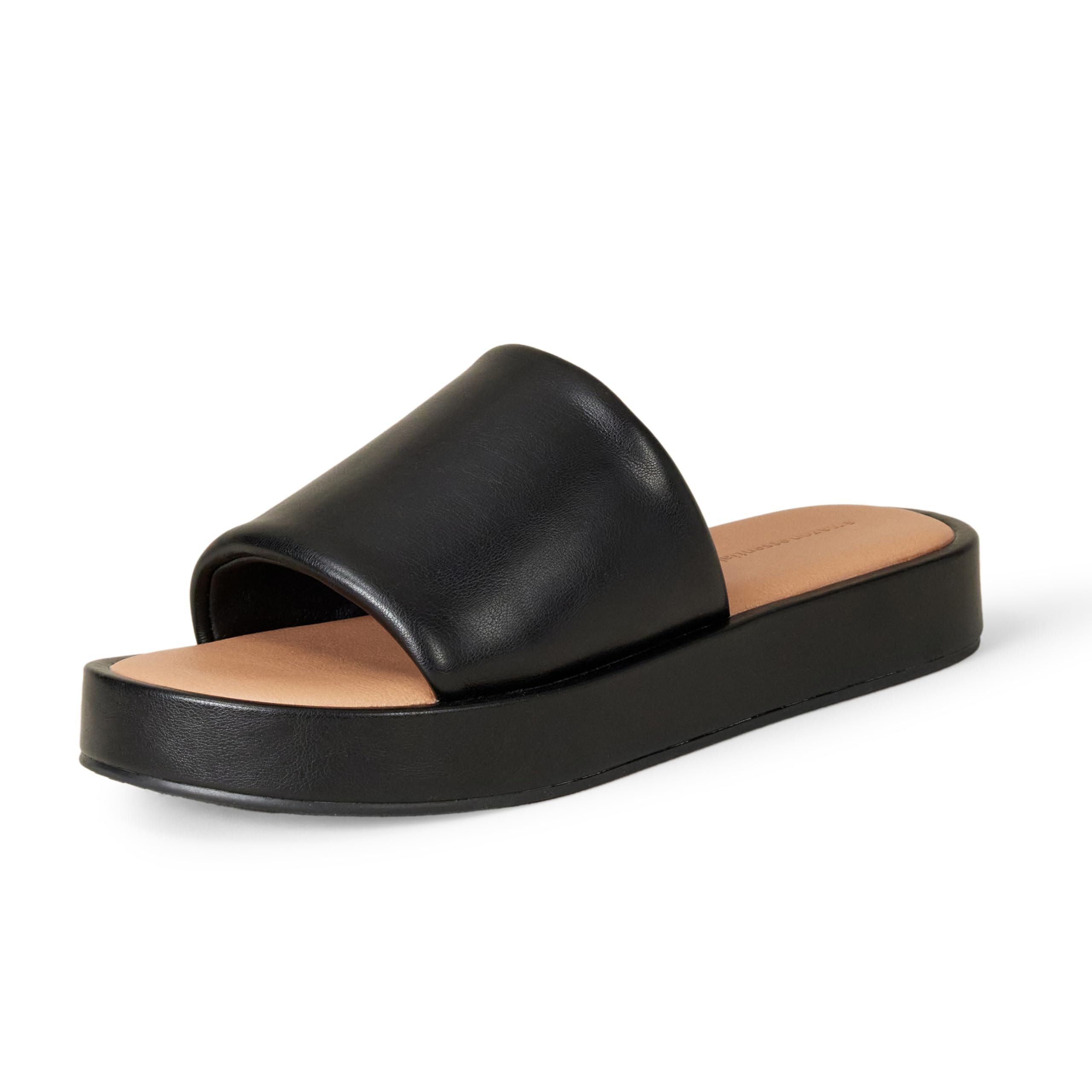 Photo 1 of Amazon Essentials Women's Slide Flatform Sandal, Black, 12