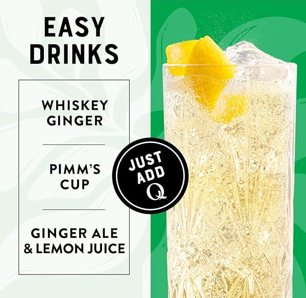 Q GINGER ALE WITH REAL GINGER & ORGANIC AGAVE – IDEAL FOR COCKTAILS & MOCKTAILS – MADE WITH REAL INGREDIENTS, PERFECTLY CARBONATED, & LESS SWEET – 60 CALORIES PER CAN – 7.5 FL OZ CANS (PACK OF 8)