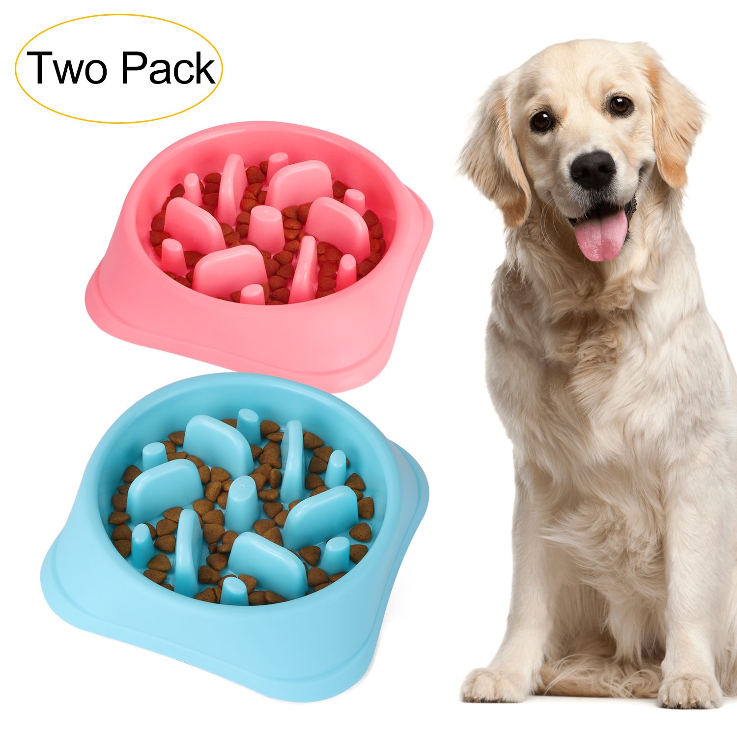 Durable Preventing Choking Dog Feeder Slow Eating Pet Bowl Pet