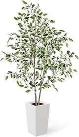 YOLEO 5FT Artificial Olive Tree Faux Silk Leaves Home Office Decor 2 Pack