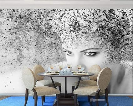 Wall Mural Beautiful Black and White Art Abstract Wall Wallpaper Living