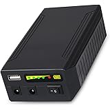 TalentCell Rechargeable 72W 132WH 12V/11000mAh 9V/14500mAh 5V/26400mAh DC Output Lithium Ion Battery Pack For LED Strip and CCTV Camera, Portable Li-ion Power Bank, Black