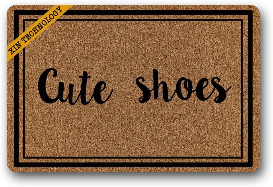 Cute Shoes Durable Rubber Non-Slip Doormat Entrance Rug Floor Mat Home Indoor Mats 23.6x15.7