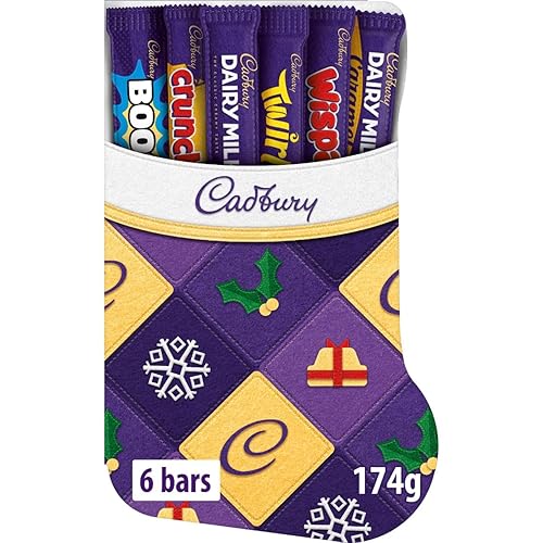 Cadbury Festive Stocking Chocolate Selection Box, Perfect Stocking Filler Gift, Includes 6 Bars, 174 g (Pack of 1)