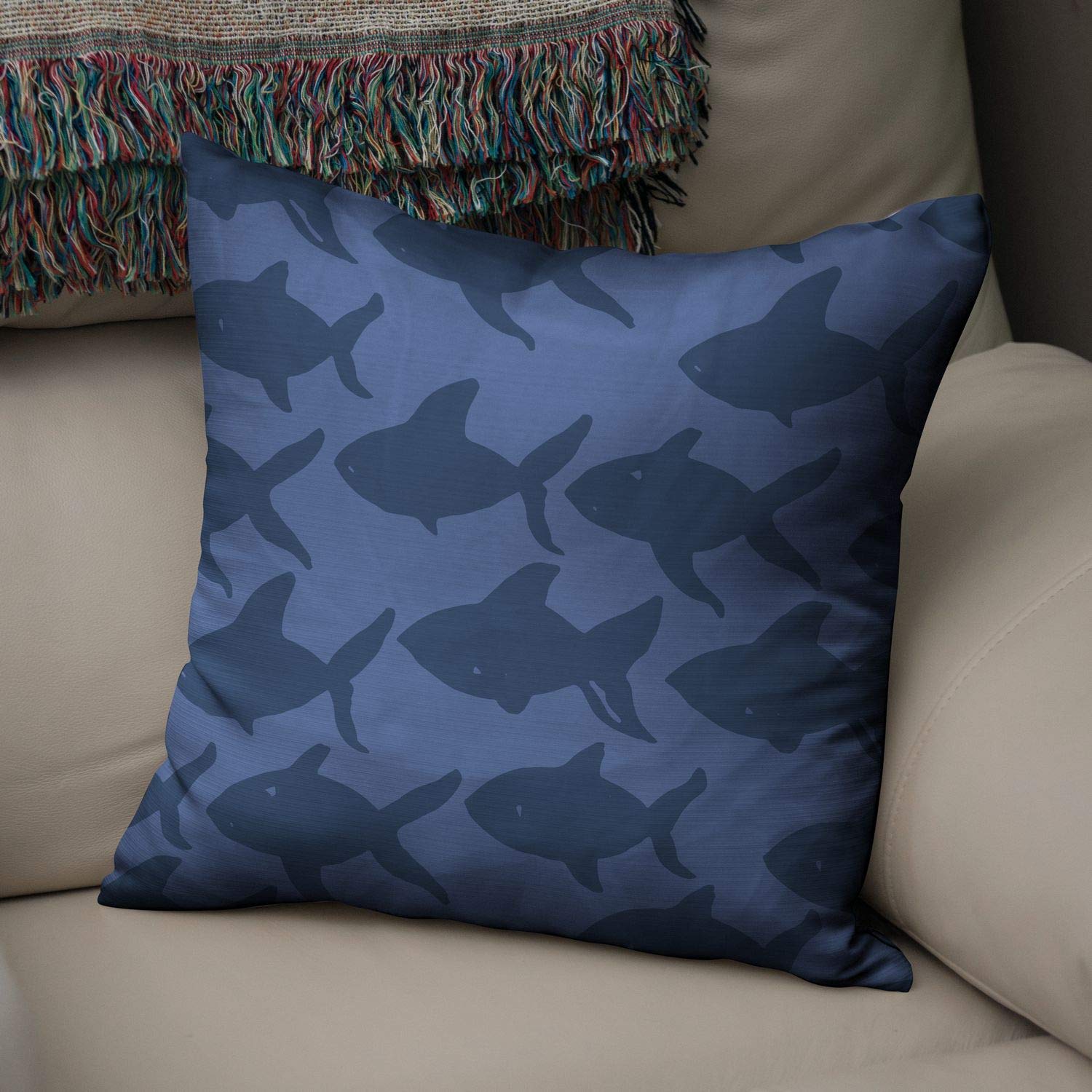 Bonamaison Decorative Cushion Cover Blue, Throw Pillow Covers, Home Decorative Pillowcases for Livingroom, Sofa, Bedroom, Size:50x50 Cm - Designed and Manufactured in Turkey