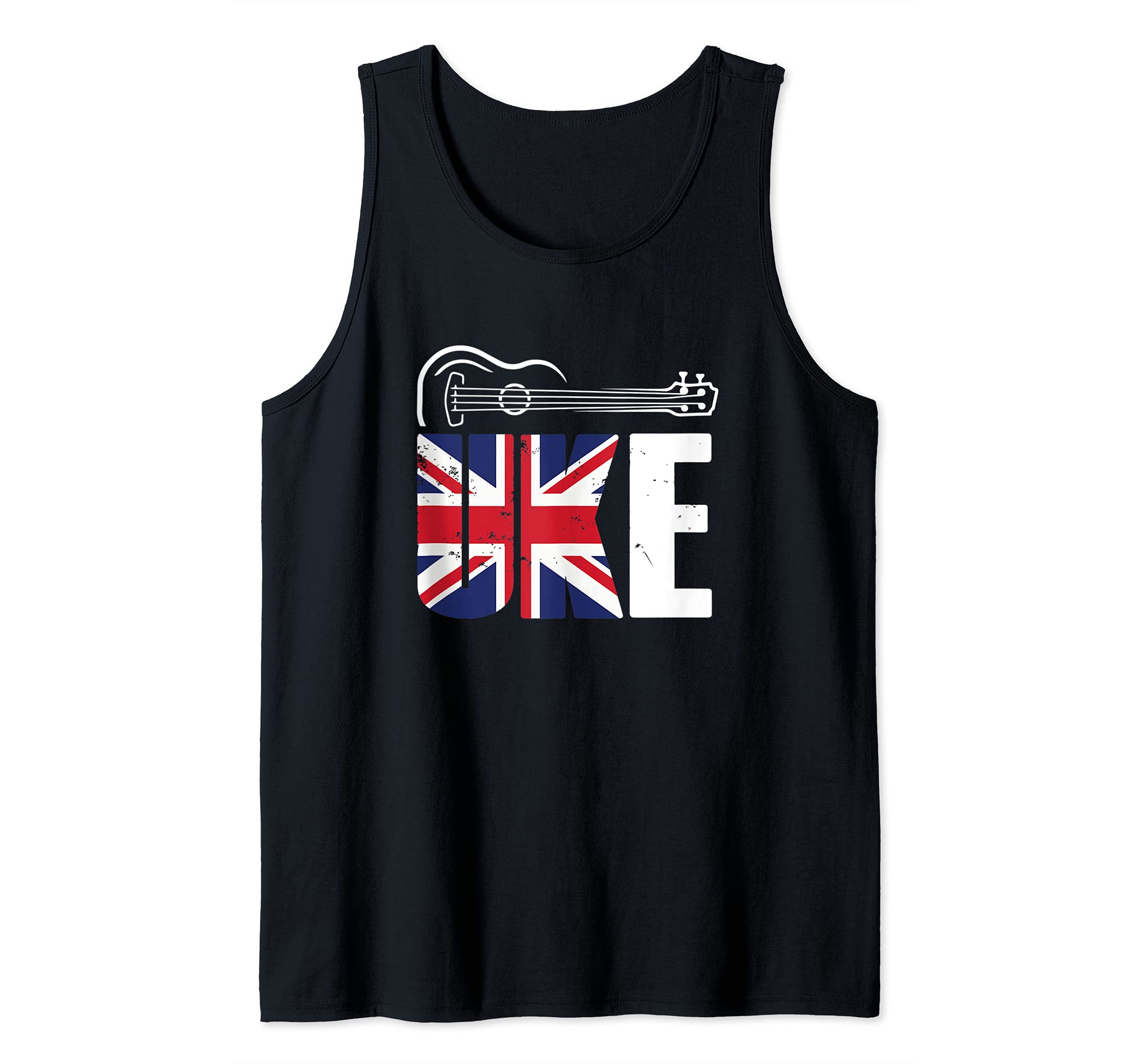 United Kingdom UK Ukulele Acoustic Hawaiian Musician Guitar Tank Top