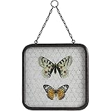 47th & Main Shadow Box Black Metal Framed Hanging Wall Décor, 10" x 10", Butterflies