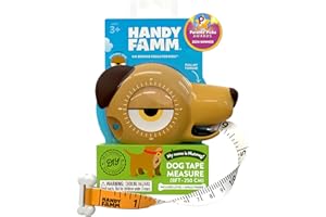 Handy Famm 8ft Interactive Dog Tape Measure for Kids with Level and Angle Finder, Montessori Educational Toys, Animal Shaped Childrens Tool Set with Bone, Pocket Tape Measurer for Kid 3 and Up, Nutmeg